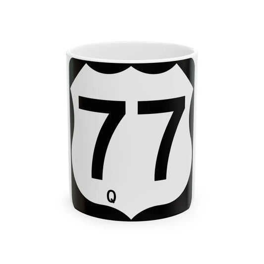 US 77-Q (Texas) (Road Sign) White Coffee Mug 11oz - Go Mug Yourself