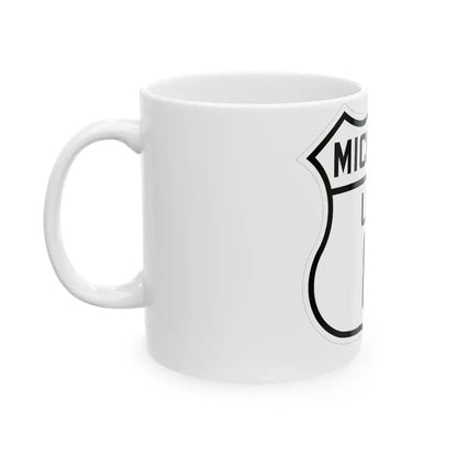 US 8 Michigan 1926 (Michigan) (Road Sign) White Coffee Mug - Go Mug Yourself