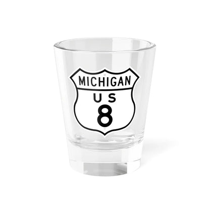 US 8 Michigan 1948 (Michigan) (Road Sign) Shot Glass 1.5oz 1.5oz - Go Mug Yourself