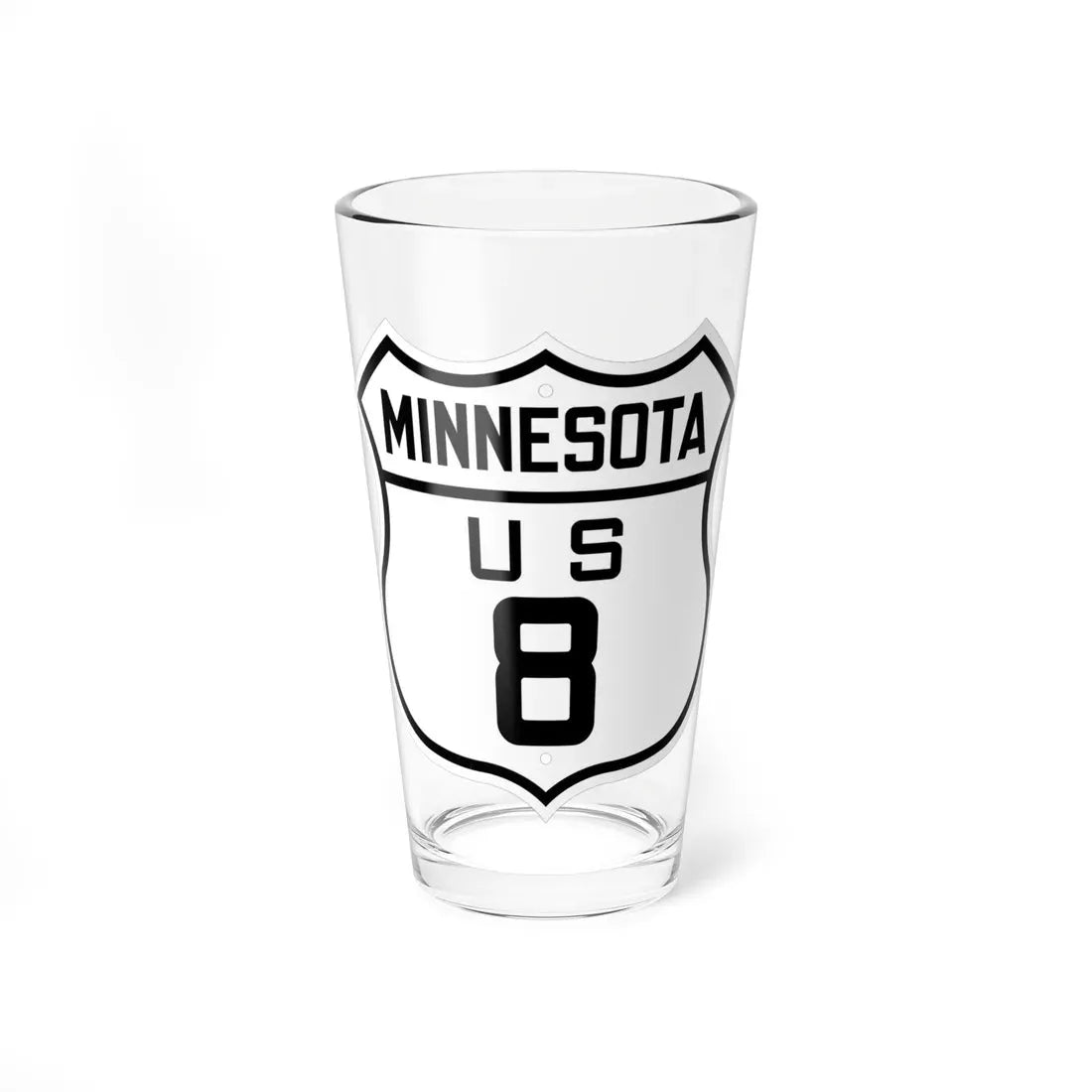 US 8 Minnesota 1926 (Minnesota) (Road Sign) Pint Glass 16oz 16oz - Go Mug Yourself