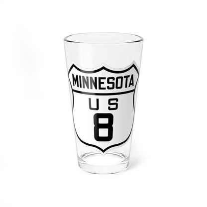 US 8 Minnesota 1926 (Minnesota) (Road Sign) Pint Glass 16oz 16oz - Go Mug Yourself