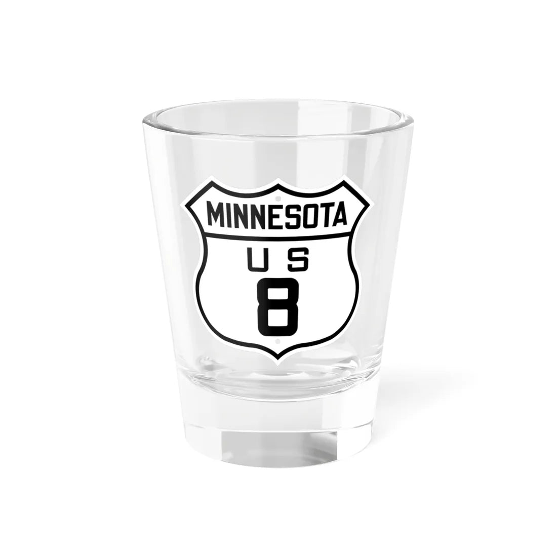 US 8 Minnesota 1926 (Minnesota) (Road Sign) Shot Glass 1.5oz 1.5oz - Go Mug Yourself