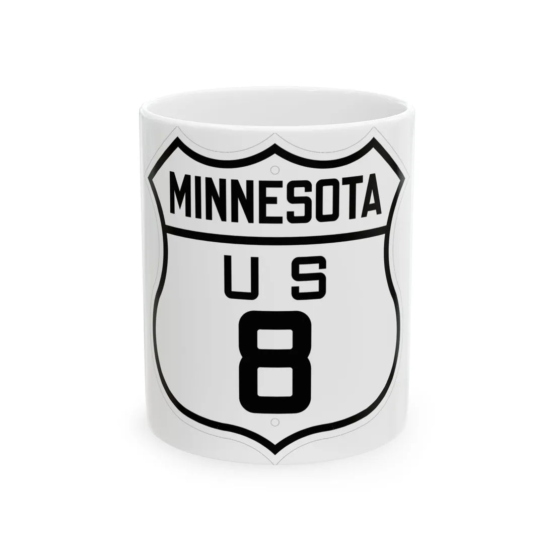 US 8 Minnesota 1926 (Minnesota) (Road Sign) White Coffee Mug 11oz - Go Mug Yourself