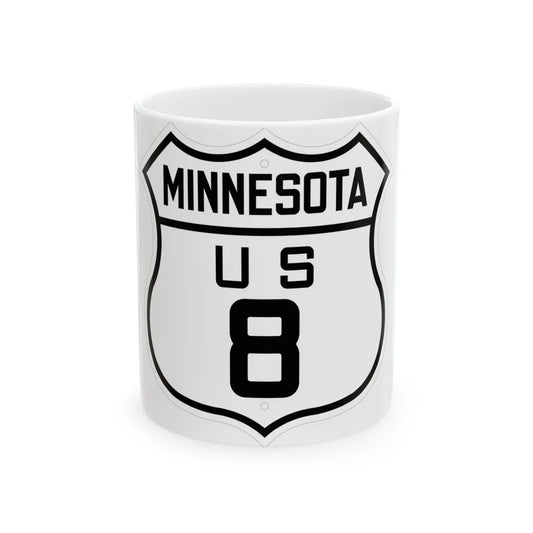 US 8 Minnesota 1926 (Minnesota) (Road Sign) White Coffee Mug 11oz - Go Mug Yourself