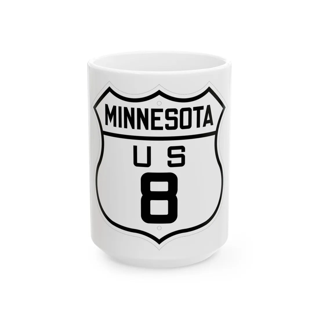 US 8 Minnesota 1926 (Minnesota) (Road Sign) White Coffee Mug 15oz - Go Mug Yourself