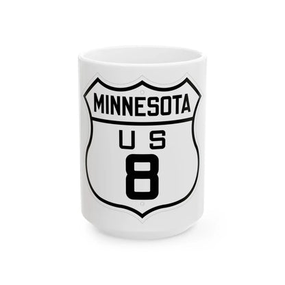 US 8 Minnesota 1926 (Minnesota) (Road Sign) White Coffee Mug 15oz - Go Mug Yourself