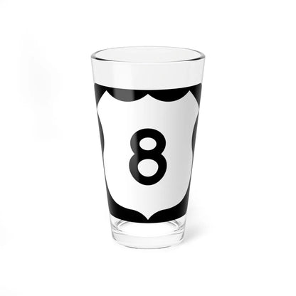 US 8 MN 1961 (Minnesota) (Road Sign) Pint Glass 16oz 16oz - Go Mug Yourself