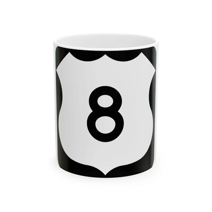 US 8 MN 1961 (Minnesota) (Road Sign) White Coffee Mug 11oz - Go Mug Yourself