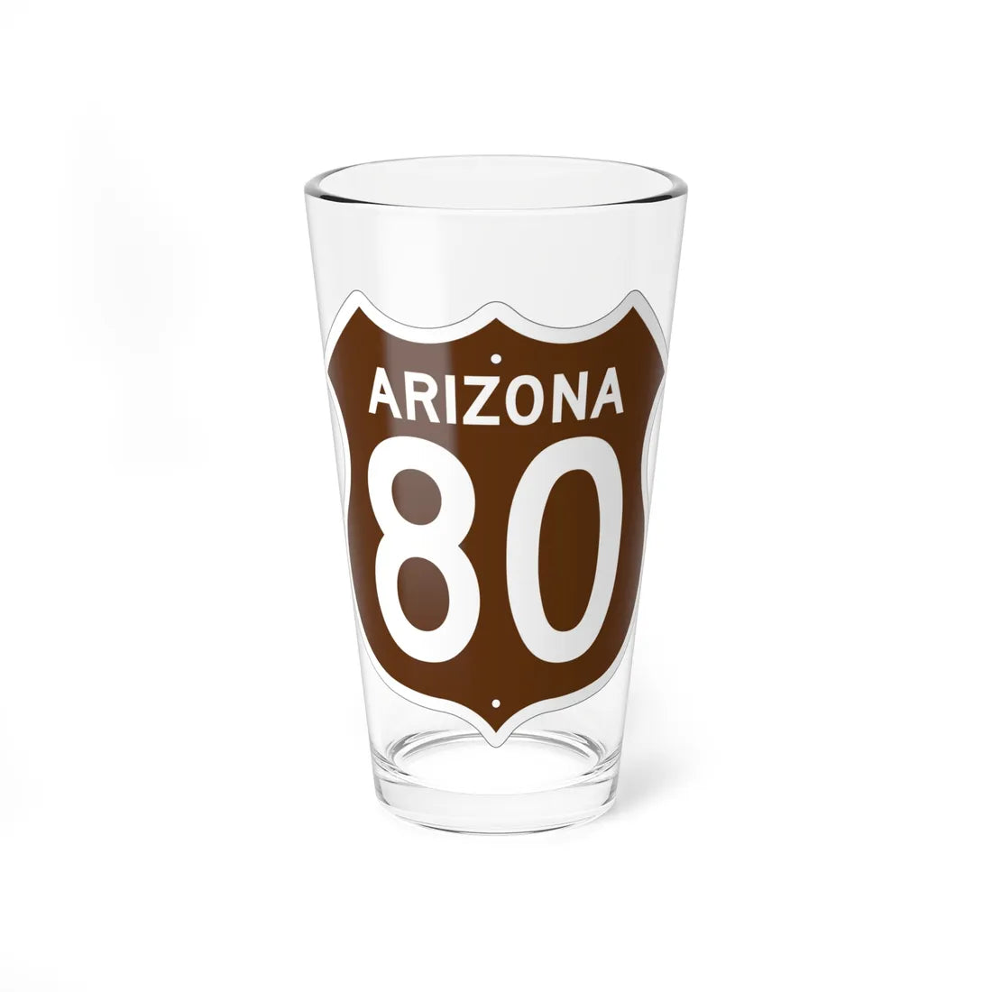 US 80 Arizona 1956 East (Arizona) (Road Sign) Pint Glass 16oz 16oz - Go Mug Yourself