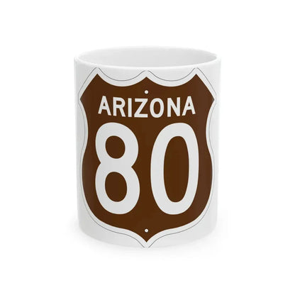 US 80 Arizona 1956 East (Arizona) (Road Sign) White Coffee Mug 11oz - Go Mug Yourself