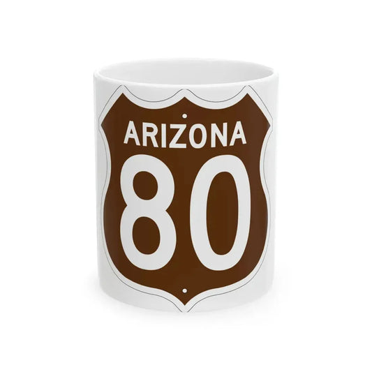US 80 Arizona 1956 East (Arizona) (Road Sign) White Coffee Mug 11oz - Go Mug Yourself