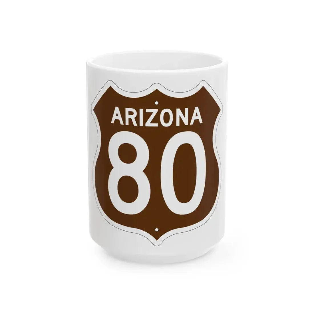 US 80 Arizona 1956 East (Arizona) (Road Sign) White Coffee Mug 15oz - Go Mug Yourself