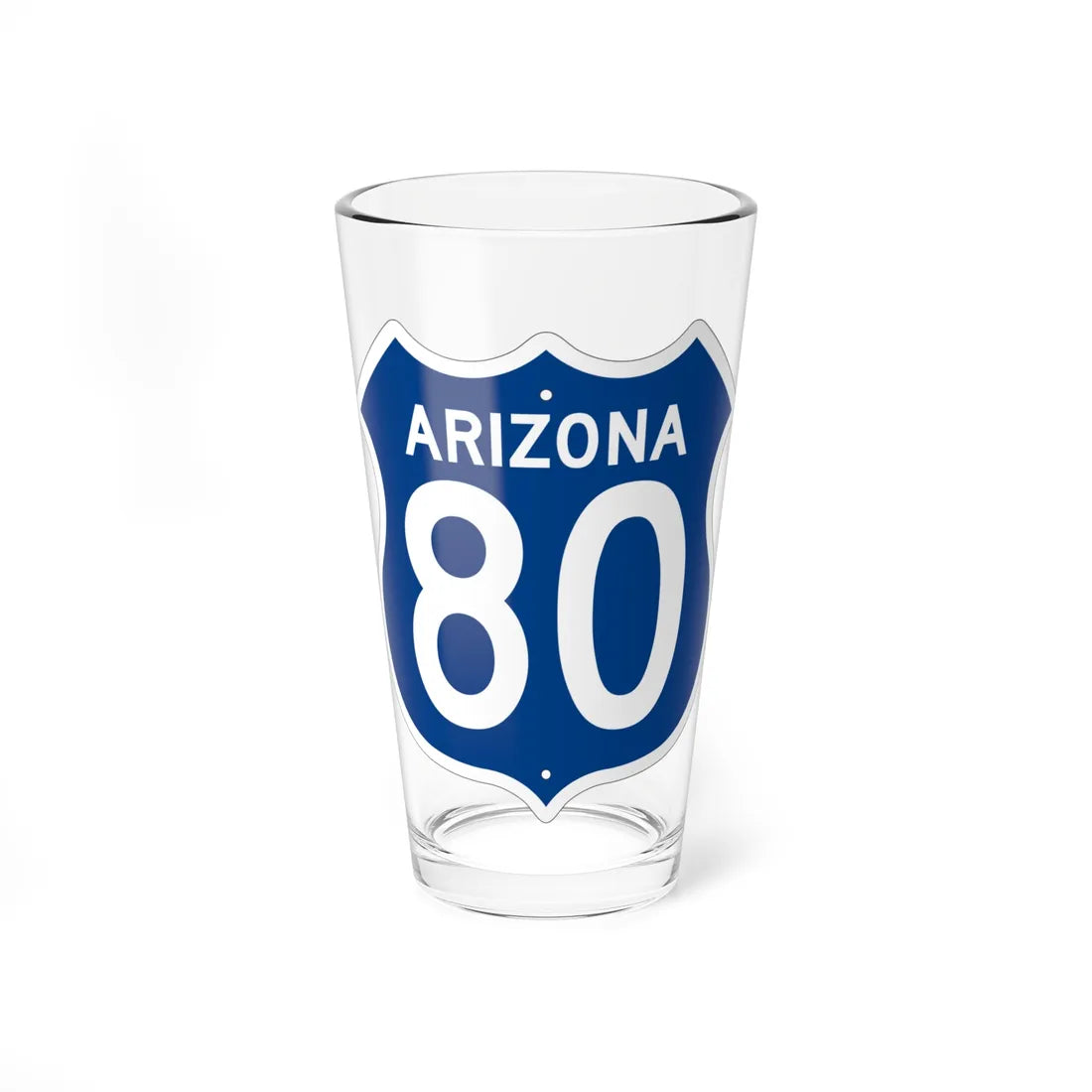 US 80 Arizona 1956 West (Arizona) (Road Sign) Pint Glass 16oz 16oz - Go Mug Yourself
