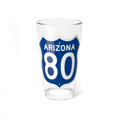 US 80 Arizona 1956 West (Arizona) (Road Sign) Pint Glass 16oz 16oz - Go Mug Yourself