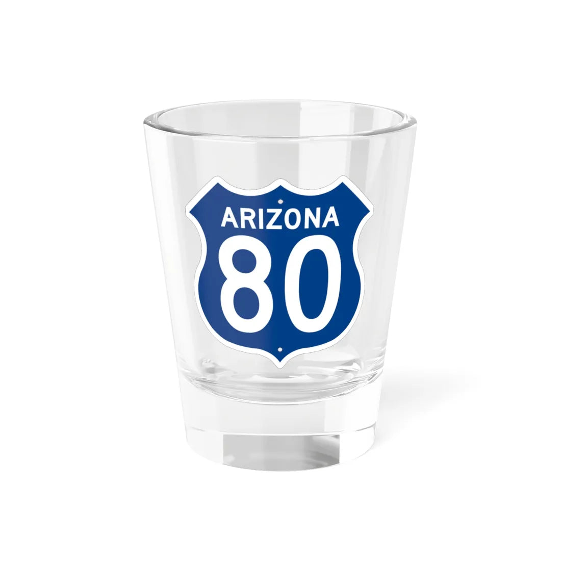 US 80 Arizona 1956 West (Arizona) (Road Sign) Shot Glass 1.5oz 1.5oz - Go Mug Yourself