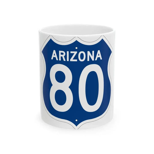 US 80 Arizona 1956 West (Arizona) (Road Sign) White Coffee Mug 11oz - Go Mug Yourself