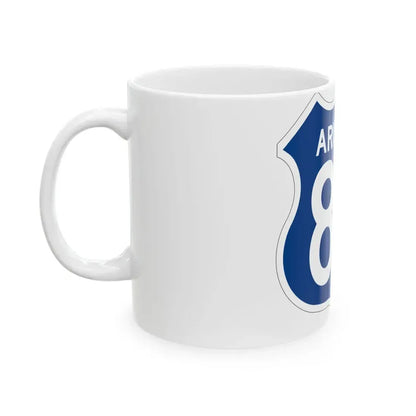 US 80 Arizona 1956 West (Arizona) (Road Sign) White Coffee Mug - Go Mug Yourself