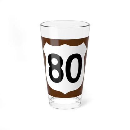 US 80 AZ 1960 east (Arizona) (Road Sign) Pint Glass 16oz 16oz - Go Mug Yourself