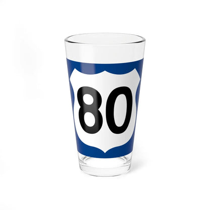 US 80 AZ 1960 west (Arizona) (Road Sign) Pint Glass 16oz - Go Mug Yourself