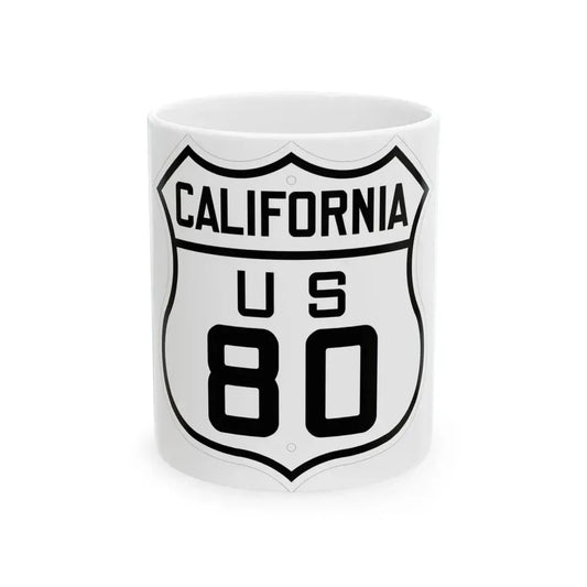 US 80 California 1926 (California) (Road Sign) White Coffee Mug 11oz - Go Mug Yourself
