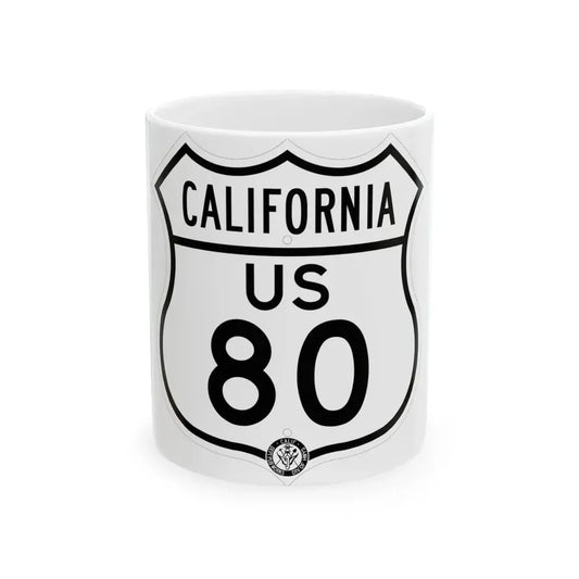 US 80 California 1948 (California) (Road Sign) White Coffee Mug 11oz - Go Mug Yourself