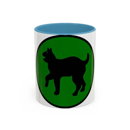 US 81st Infantry Division SSI (U.S. Army) Accent Coffee Mug 11oz Light Blue - Go Mug Yourself