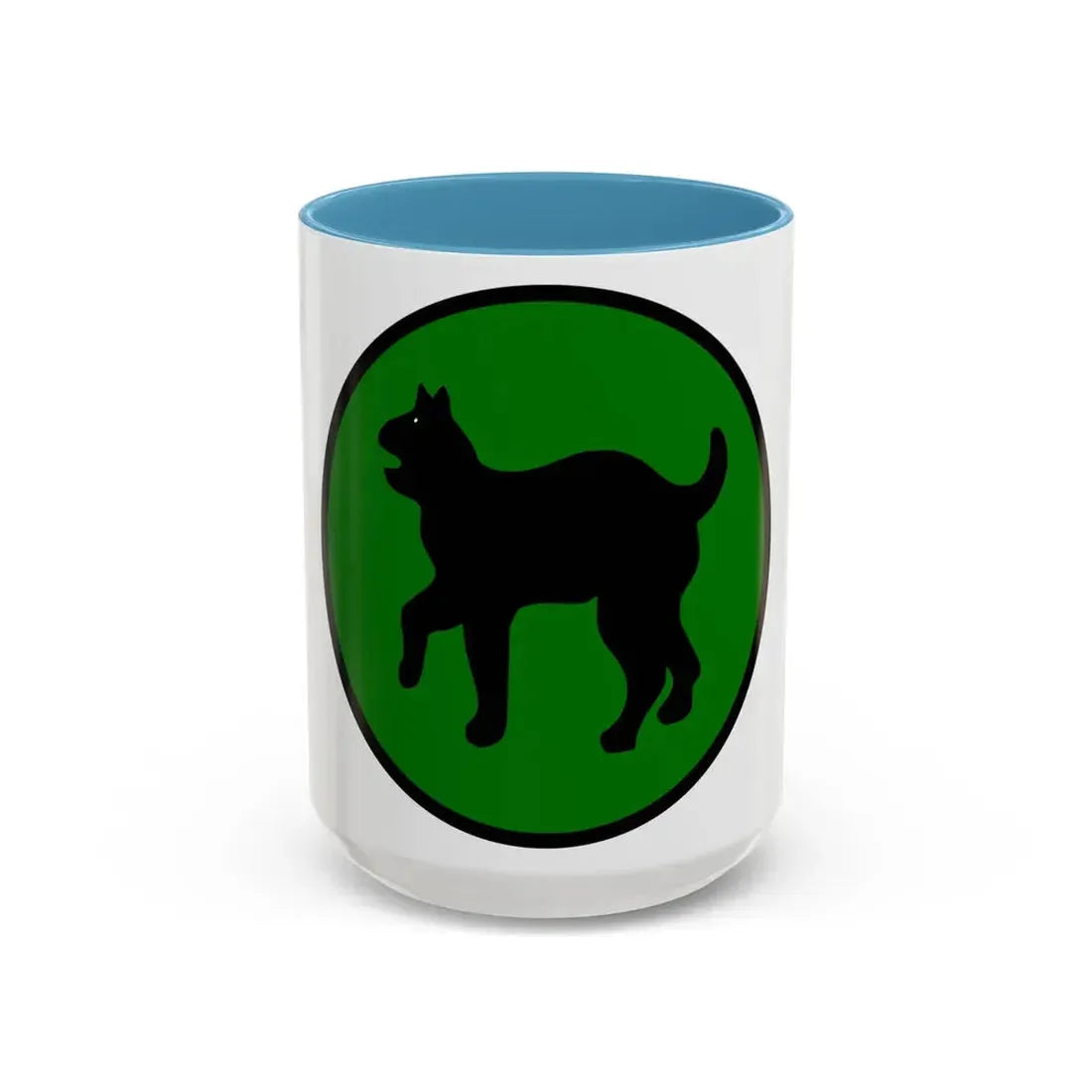 US 81st Infantry Division SSI (U.S. Army) Accent Coffee Mug 15oz Light Blue - Go Mug Yourself