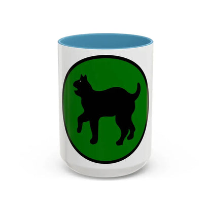 US 81st Infantry Division SSI (U.S. Army) Accent Coffee Mug 15oz Light Blue - Go Mug Yourself