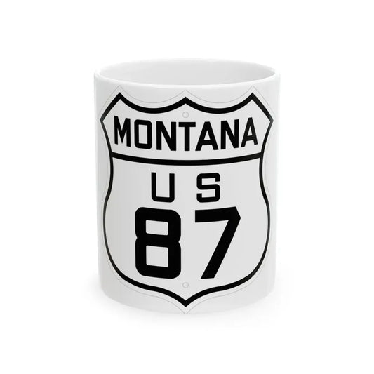 US 87 Montana 1926 (Montana) (Road Sign) White Coffee Mug 11oz - Go Mug Yourself