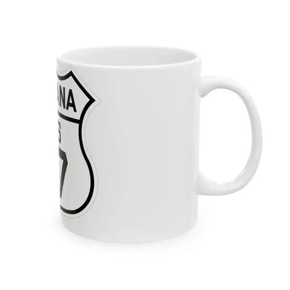 US 87 Montana 1926 (Montana) (Road Sign) White Coffee Mug - Go Mug Yourself