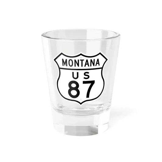 US 87 Montana 1948 (Montana) (Road Sign) Shot Glass 1.5oz 1.5oz - Go Mug Yourself