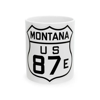 US 87E Montana 1926 (Montana) (Road Sign) White Coffee Mug 11oz - Go Mug Yourself