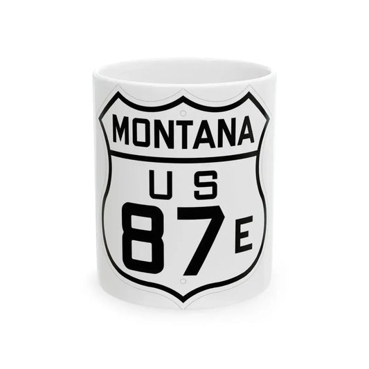 US 87E Montana 1926 (Montana) (Road Sign) White Coffee Mug 11oz - Go Mug Yourself