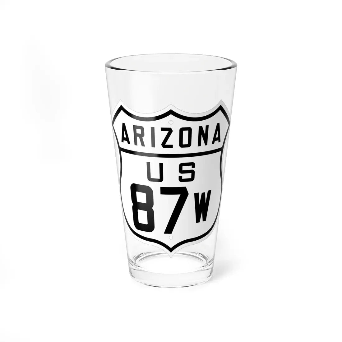 US 87W Arizona 1926 (Arizona) (Road Sign) Pint Glass 16oz 16oz - Go Mug Yourself