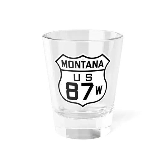 US 87W Montana 1926 (Montana) (Road Sign) Shot Glass 1.5oz 1.5oz - Go Mug Yourself