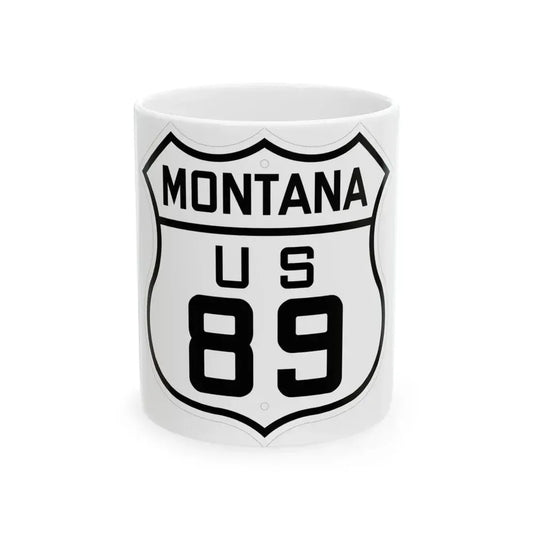 US 89 Montana 1926 (Montana) (Road Sign) White Coffee Mug 11oz - Go Mug Yourself
