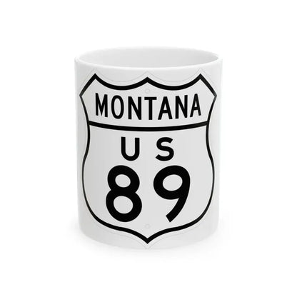 US 89 Montana 1948 (Montana) (Road Sign) White Coffee Mug 11oz - Go Mug Yourself