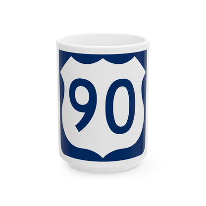 US 90 FL reversed (Florida) (Road Sign) White Coffee Mug 15oz - Go Mug Yourself