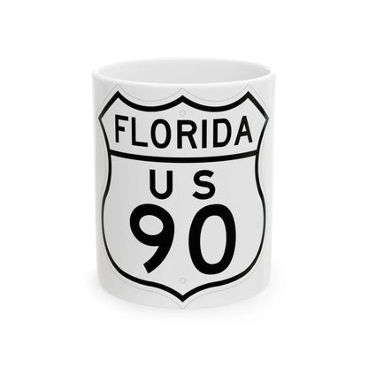 US 90 Florida 1948 (Florida) (Road Sign) White Coffee Mug 11oz - Go Mug Yourself