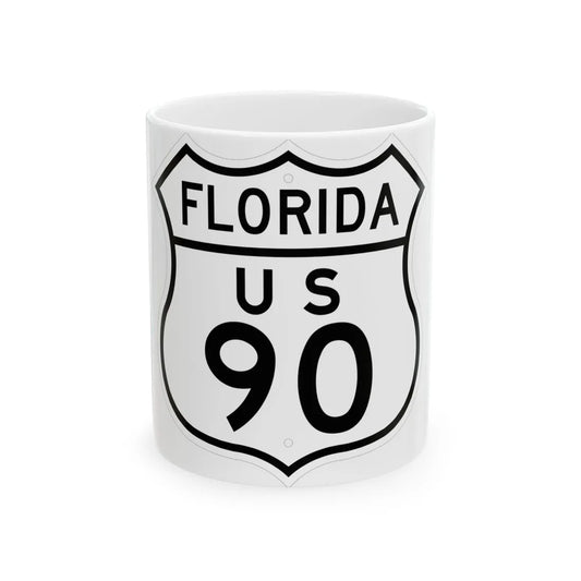 US 90 Florida 1948 (Florida) (Road Sign) White Coffee Mug 11oz - Go Mug Yourself