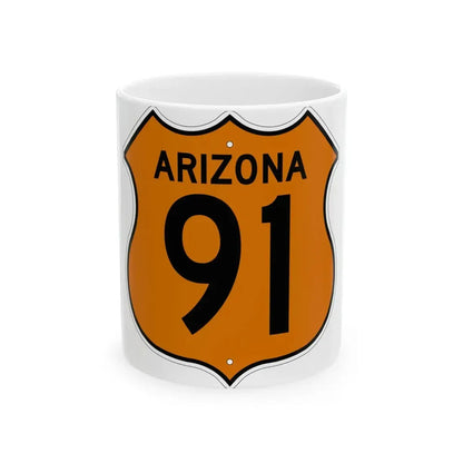 US 91 Arizona 1956 North (Arizona) (Road Sign) White Coffee Mug 11oz - Go Mug Yourself