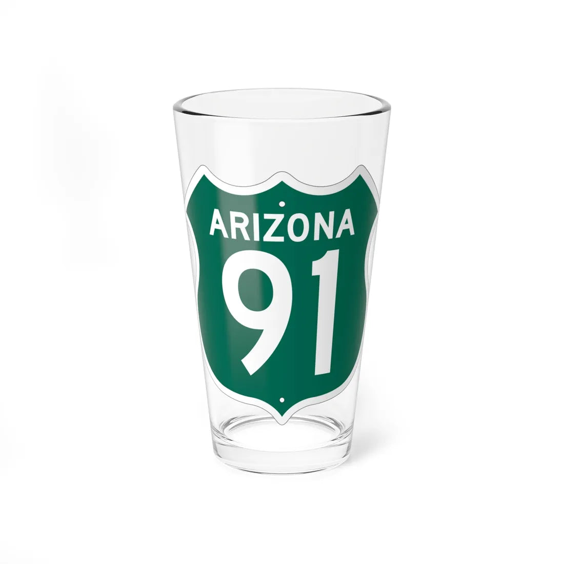 US 91 Arizona 1956 South (Arizona) (Road Sign) Pint Glass 16oz 16oz - Go Mug Yourself