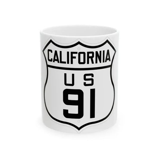 US 91 California 1926 (California) (Road Sign) White Coffee Mug 11oz - Go Mug Yourself