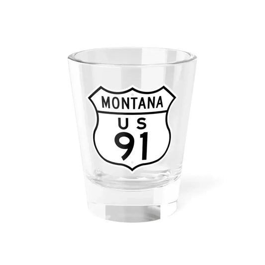 US 91 Montana 1948 (Montana) (Road Sign) Shot Glass 1.5oz 1.5oz - Go Mug Yourself
