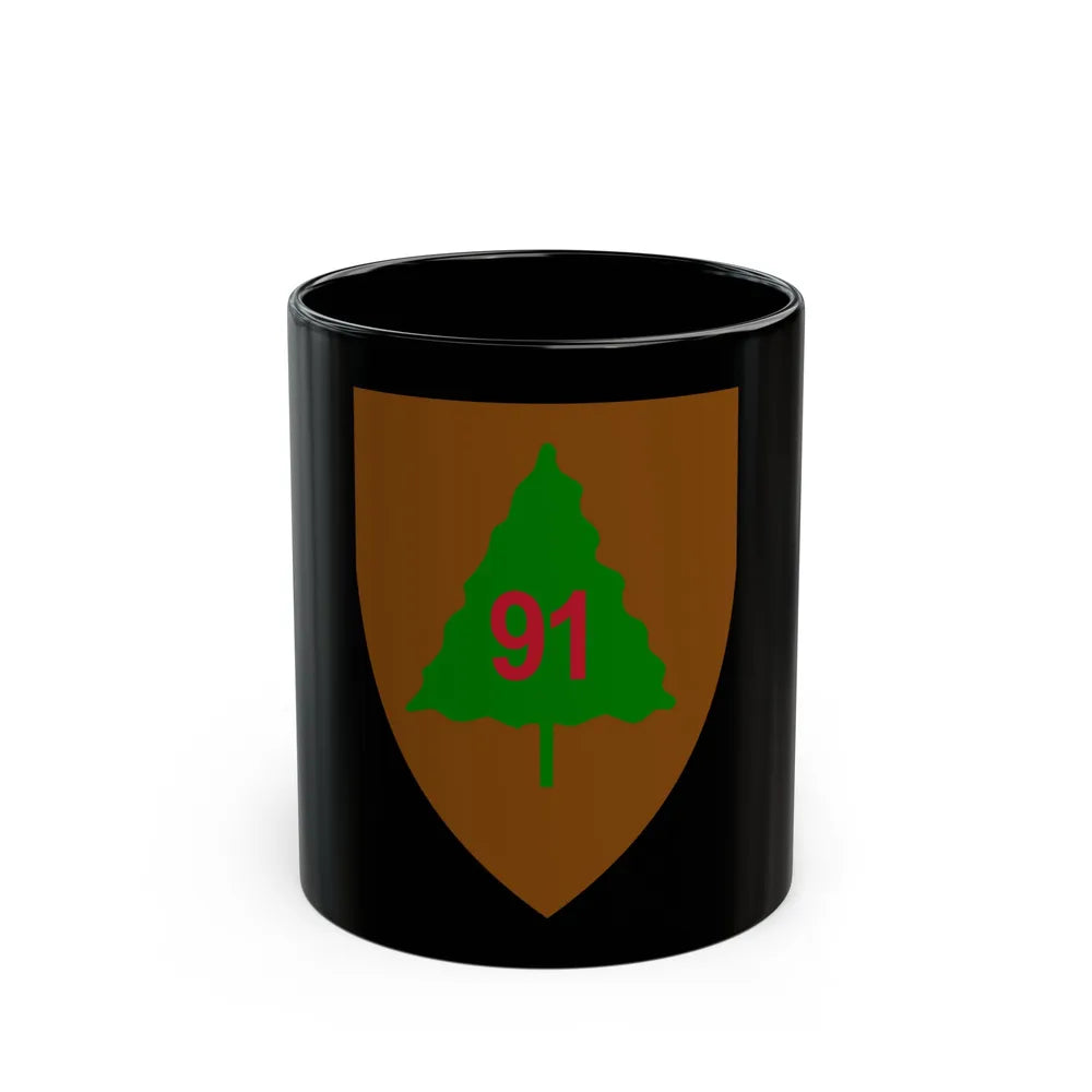 US 91st Infantry Division (U.S. Army) Black Coffee Mug-11oz-Go Mug Yourself