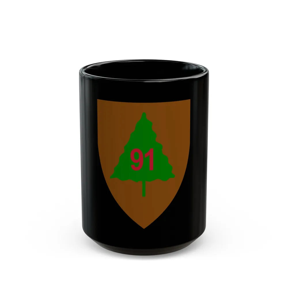 US 91st Infantry Division (U.S. Army) Black Coffee Mug-15oz-Go Mug Yourself