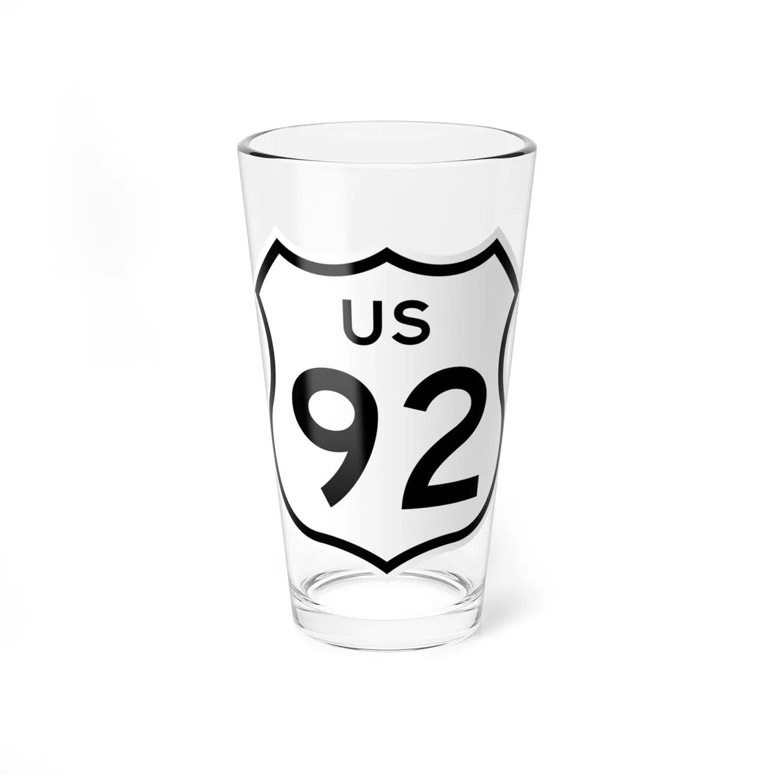 US 92 1961 cutout (California) (Road Sign) Pint Glass 16oz 16oz - Go Mug Yourself