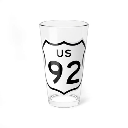 US 92 1961 cutout (California) (Road Sign) Pint Glass 16oz 16oz - Go Mug Yourself