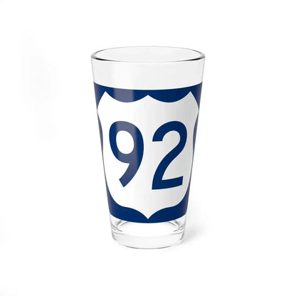 US 92 FL reversed (Florida) (Road Sign) Pint Glass 16oz 16oz - Go Mug Yourself
