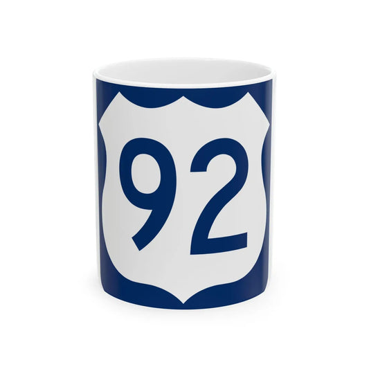 US 92 FL reversed (Florida) (Road Sign) White Coffee Mug 11oz - Go Mug Yourself